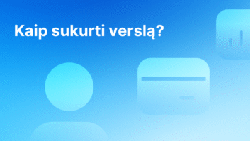 Baltas tekstas "Kaip sukurti verslą?" mėlyname gradiento fone su abstrakčiomis šviesiai mėlynomis figūromis, įskaitant apskritimą ir suapvalintus stačiakampius, kai kurie su linijomis ar ženklais. | Sąskaita123 Baltas tekstas "Kaip sukurti verslą?" mėlyname gradiento fone su abstrakčiomis šviesiai mėlynomis figūromis, įskaitant apskritimą ir suapvalintus stačiakampius, kai kurie su linijomis ar ženklais.