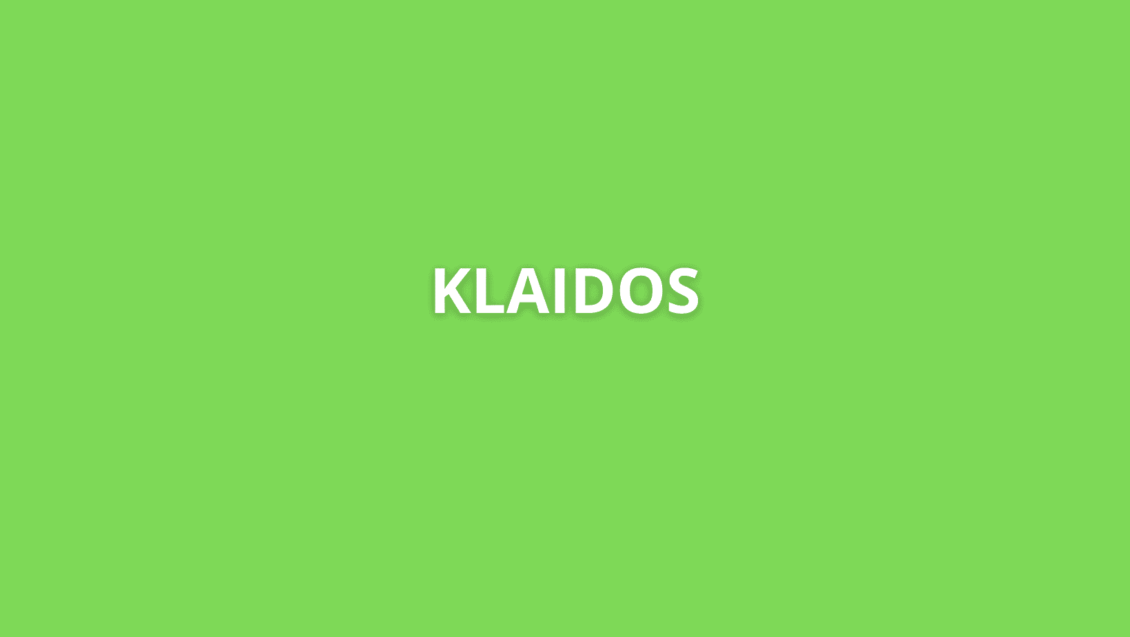 Ryškiai žaliame fone centre baltas užrašas „KLAIDOS“.