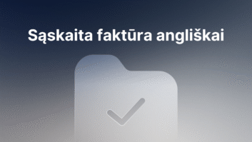 Vaizdas su tamsiu ir šviesiu gradiento fonu, didele išblukusia aplanko piktograma su žymekliu ir paryškintu tekstu latvių kalba viršuje: "Sąskaita faktūra english.". | Sąskaita123 Vaizdas su tamsiu ir šviesiu gradiento fonu, didele išblukusia aplanko piktograma su žymekliu ir paryškintu tekstu latvių kalba viršuje: "Sąskaita faktūra english.".
