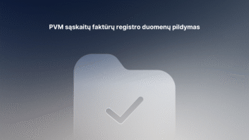 Gradientinis fonas su aplanko piktograma ir žymekliu. Viršuje yra lietuviškas tekstas: PVM sąskaitų faktūrų registro duomenų pildymas", t. y. "PVM sąskaitų faktūrų registro duomenų pildymas". | Sąskaita123 Gradientinis fonas su aplanko piktograma ir žymekliu. Viršuje yra lietuviškas tekstas: PVM sąskaitų faktūrų registro duomenų pildymas", t. y. "PVM sąskaitų faktūrų registro duomenų pildymas".