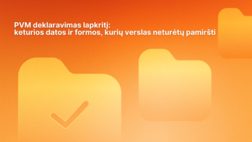 Tekstas ant oranžinio fono skamba taip: „PVM deklaravimas lapkričio mėnesį: keturios datos ir formos, kurių verslas neturėtų pamiršti.“